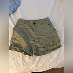 Army green shorts with cuffs at bottom. Size Small.